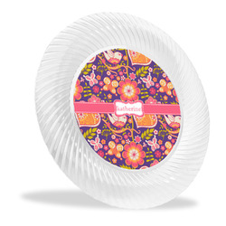 Birds & Hearts Plastic Party Dinner Plates - 10" (Personalized)