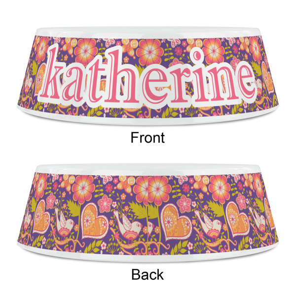 Birds & Hearts Plastic Pet Bowls - Small - APPROVAL