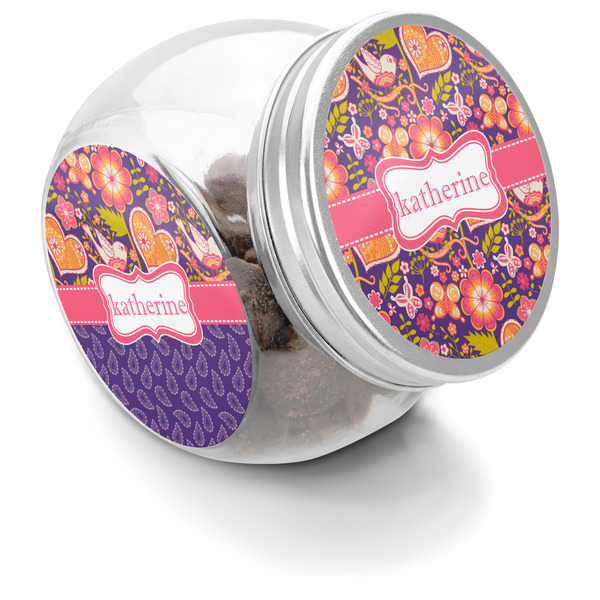 Custom Birds & Hearts Puppy Treat Jar (Personalized)