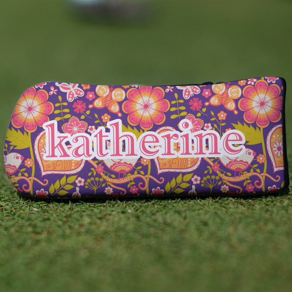 Custom Birds & Hearts Blade Putter Cover (Personalized)