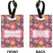 Birds & Hearts Rectangle Luggage Tag (Front + Back)