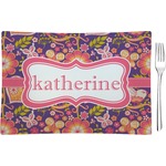 Birds & Hearts Rectangular Glass Appetizer / Dessert Plate - Single or Set (Personalized)