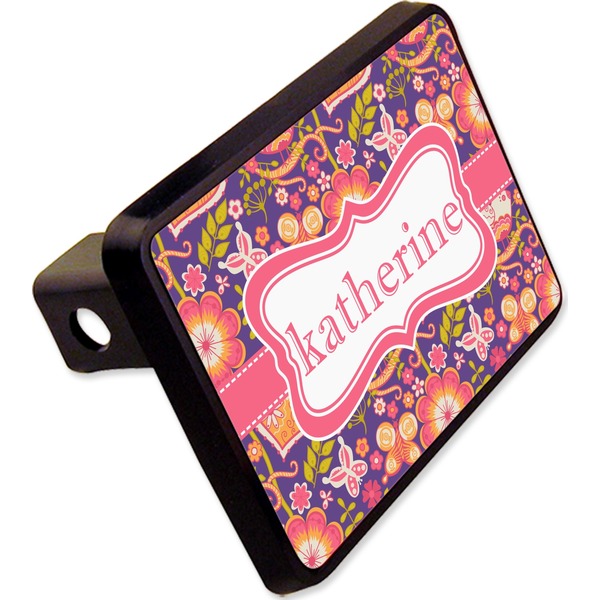Custom Birds & Hearts Rectangular Trailer Hitch Cover - 2" (Personalized)