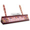 Birds & Hearts Red Mahogany Nameplates with Business Card Holder - Angle