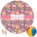 Birds & Hearts Round Beach Towel (Personalized)