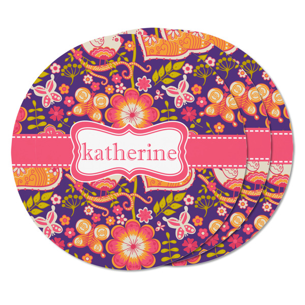 Birds & Hearts Round Fridge Magnet - THREE