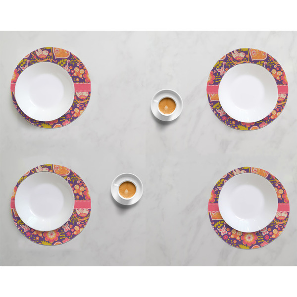 Birds & Hearts Round Linen Placemats - LIFESTYLE (set of 4)