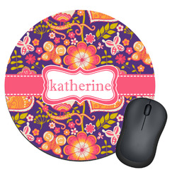 Birds & Hearts Round Mouse Pad (Personalized)