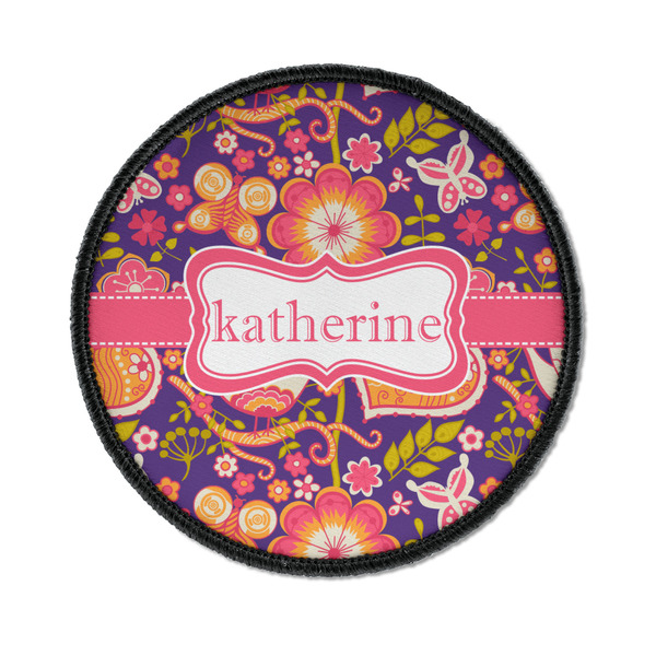 Custom Birds & Hearts Iron On Round Patch w/ Name or Text