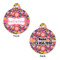 Birds & Hearts Round Pet Tag - Front & Back