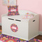 Birds & Hearts Round Wall Decal on Toy Chest