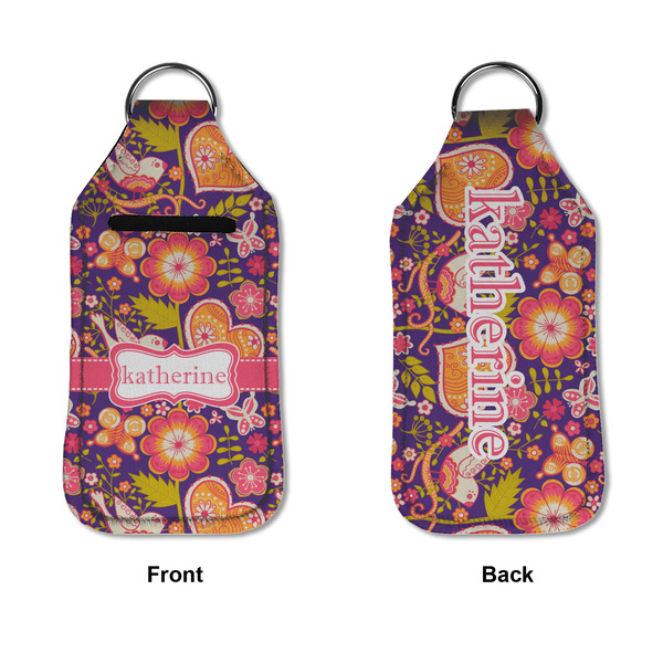 Birds & Hearts Sanitizer Holder Keychain - Large APPROVAL (Flat)