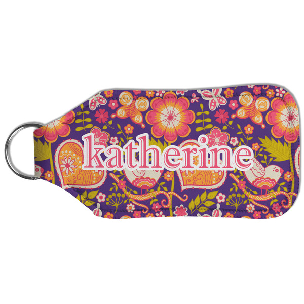 Birds & Hearts Sanitizer Holder Keychain - Large (Back)