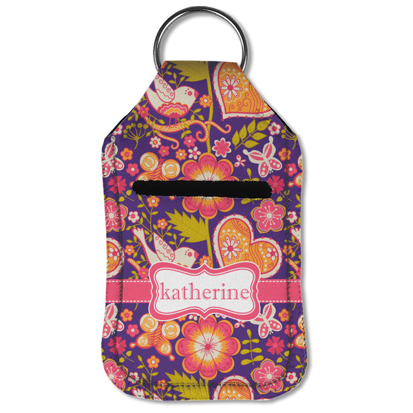 Birds & Hearts Sanitizer Holder Keychain - Small (Front Flat)