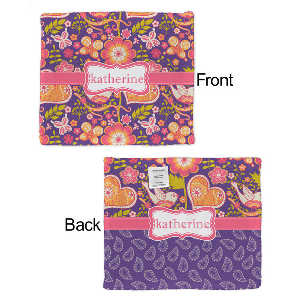 Birds & Hearts Security Blanket - Front & Back View