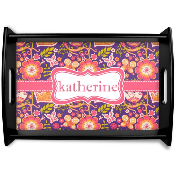 Custom Birds & Hearts Wooden Tray (Personalized)