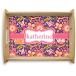 Birds & Hearts Natural Wooden Tray - Large (Personalized)