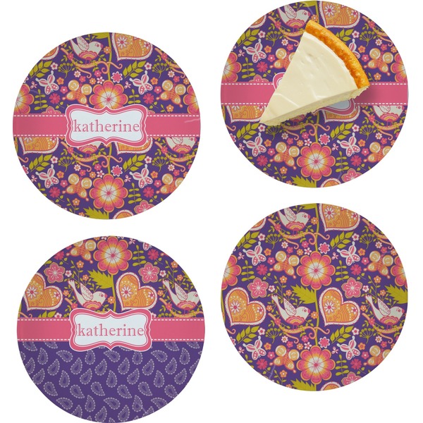 Birds & Hearts Set of Appetizer / Dessert Plates