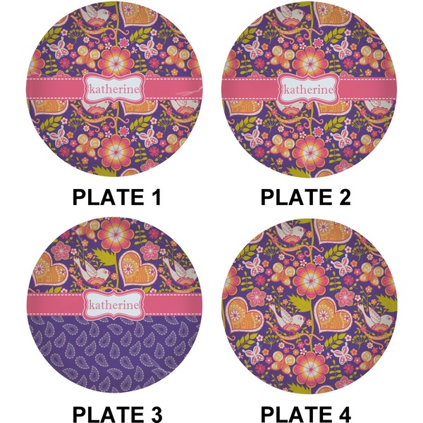 Birds & Hearts Set of Lunch / Dinner Plates (Approval)