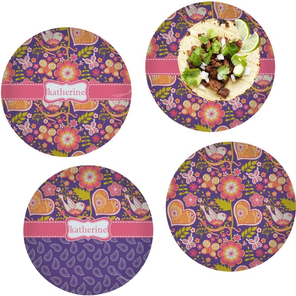 Birds & Hearts Set of Lunch / Dinner Plates