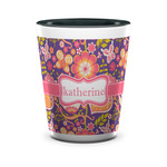 Birds & Hearts Ceramic Shot Glass - 1.5 oz - Two Tone - Set of 4 (Personalized)