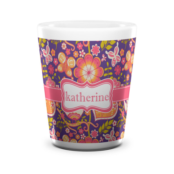 Birds & Hearts Shot Glass - White - FRONT