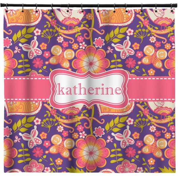 Custom Birds & Hearts Shower Curtain - Custom Size (Personalized)