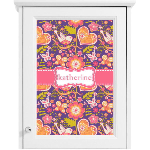 Birds & Hearts Single White Cabinet Decal