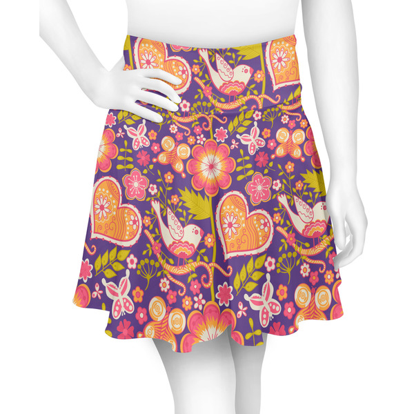 Custom Birds & Hearts Skater Skirt - Large