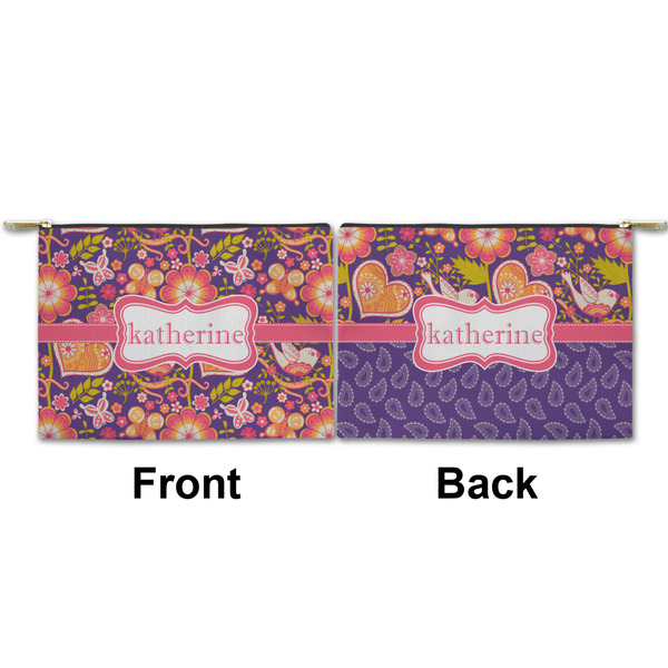 Birds & Hearts Small Zipper Pouch Approval (Front and Back)