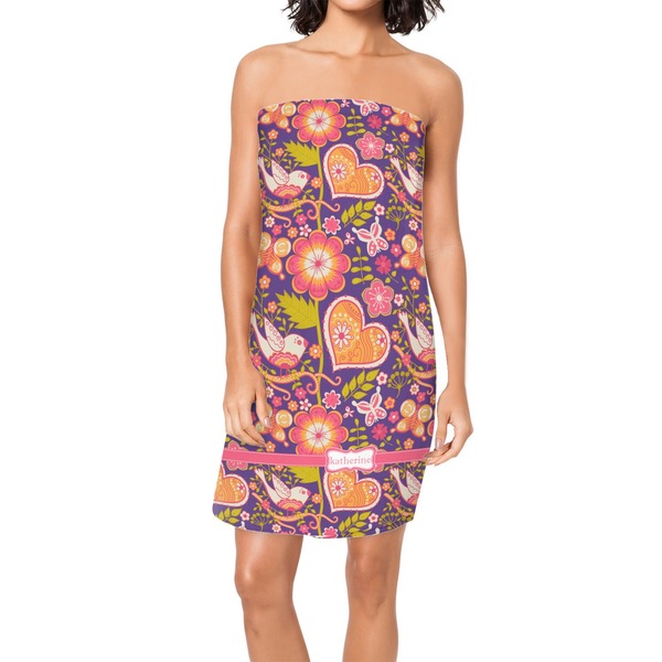 Custom Birds & Hearts Spa / Bath Wrap (Personalized)