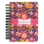 Birds & Hearts Spiral Notebook - 5x7 w/ Name or Text