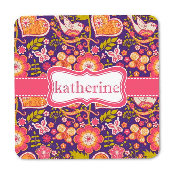 Birds & Hearts Square Fridge Magnet - FRONT