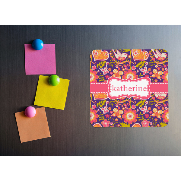 Birds & Hearts Square Fridge Magnet - LIFESTYLE