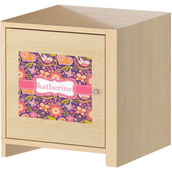 Birds & Hearts Square Wall Decal on Wooden Cabinet