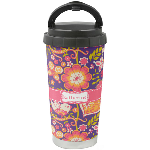 Custom Birds & Hearts Stainless Steel Coffee Tumbler (Personalized)
