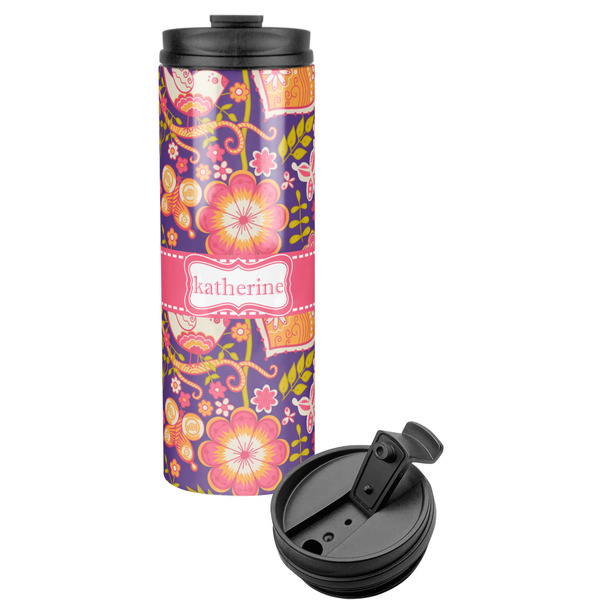 Custom Birds & Hearts Stainless Steel Skinny Tumbler (Personalized)