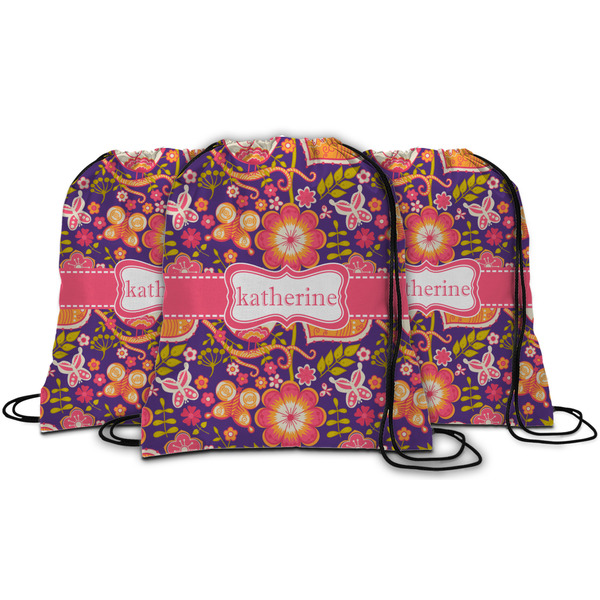 Birds & Hearts String Backpack - MAIN
