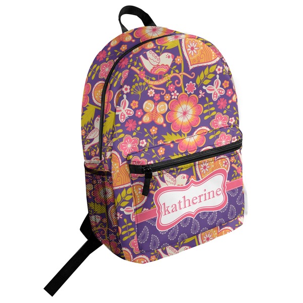 Custom Birds & Hearts Student Backpack (Personalized)