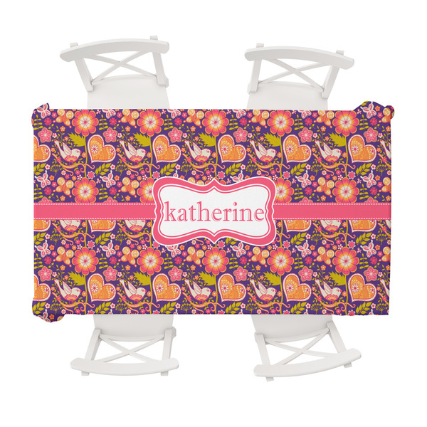 Custom Birds & Hearts Tablecloth - 58"x102" (Personalized)