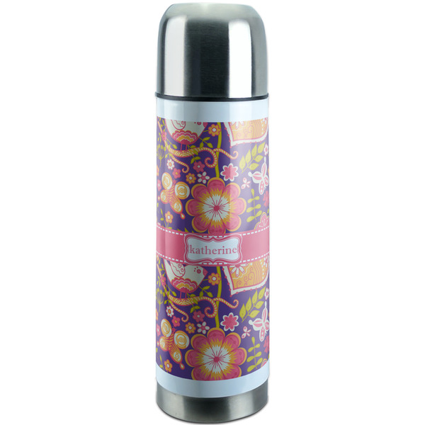 Custom Birds & Hearts Stainless Steel Thermos (Personalized)