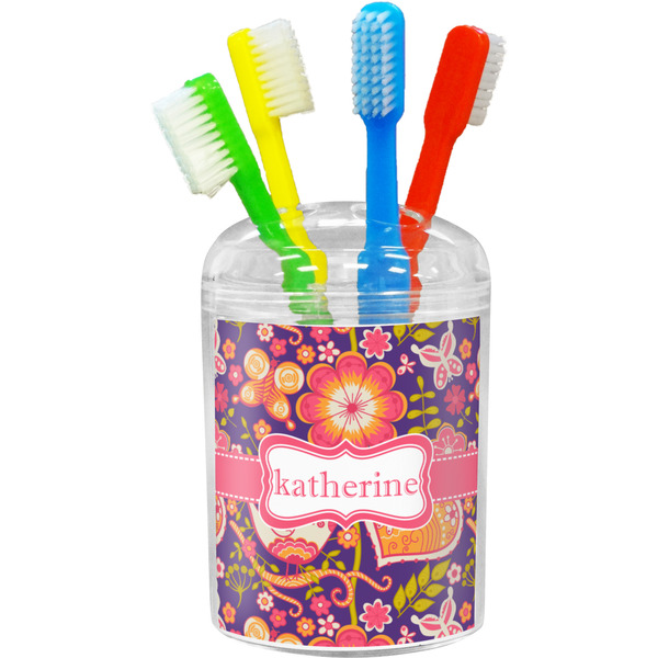 Custom Birds & Hearts Toothbrush Holder (Personalized)