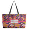 Birds & Hearts Tote w/Black Handles - Front View