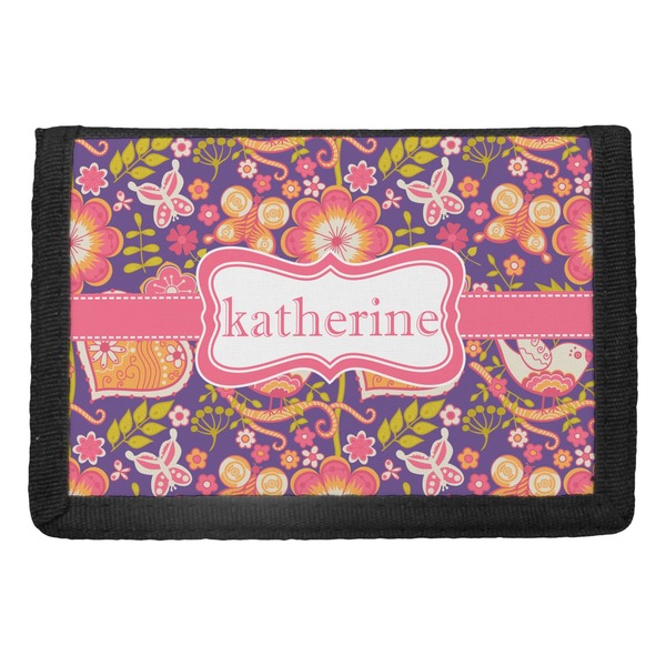 Custom Birds & Hearts Trifold Wallet (Personalized)