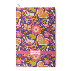 Birds & Hearts Waffle Weave Golf Towel (Personalized)