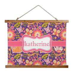 Birds & Hearts Wall Hanging Tapestry - Wide (Personalized)