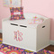 Birds & Hearts Wall Monogram on Toy Chest
