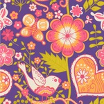 Birds & Hearts Wallpaper & Surface Covering (Peel & Stick 24"x 24" Sample)