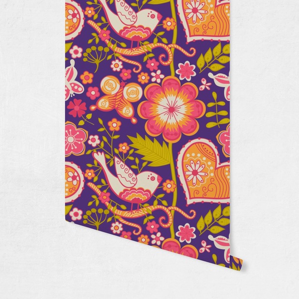 Birds & Hearts Wallpaper on Wall