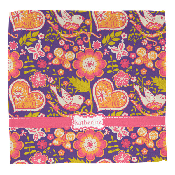 Birds & Hearts Washcloth - Front - No Soap